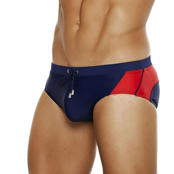 kpoplk Men's Swim Briefs Sexy Low Rise Bikini Swimwear Blue,XL