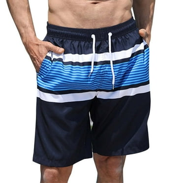 kpoplk Men's Swim Trunks Multi-Pocket Quick Dry Drawstring Board Shorts(Black,X-Large)