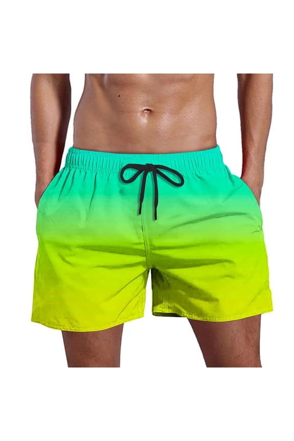 Men's Swim Trunks Quick Dry with Pocket Adjustable Waist Board Shorts(Green,6X-Large)