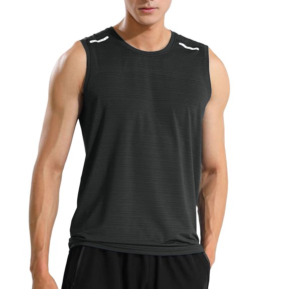 kpoplk Men's Tank Tops Cotton Sleeveless Casual Classic T Shirts Grey,3XL