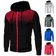 kpoplk Men's Track Jackets Lightweight Full-Zip Fashion Hoodie Work Casual Active Sweatshirt Jacket Midweight Coat Black,M