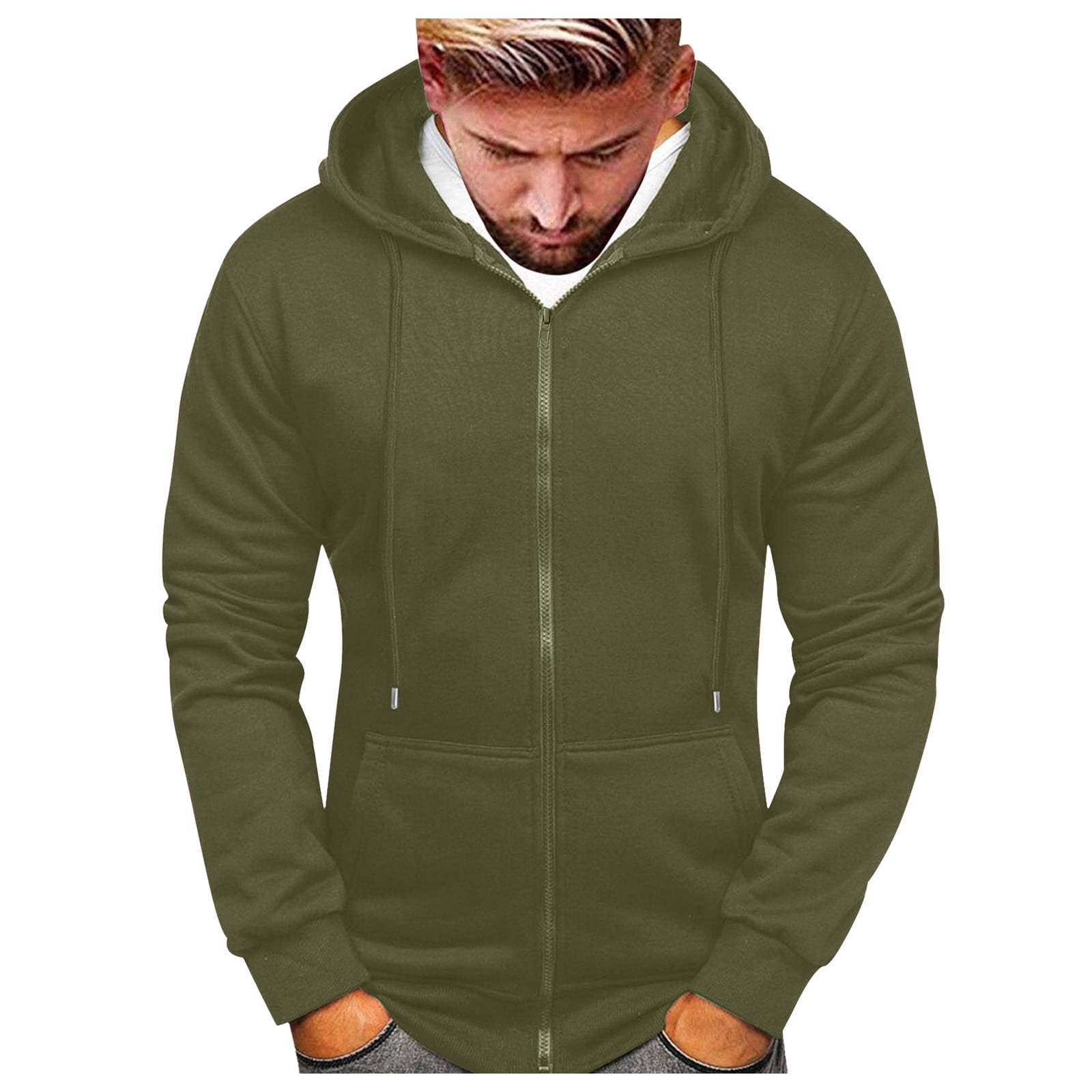 Warm, fleece-lined winter hoodie for men