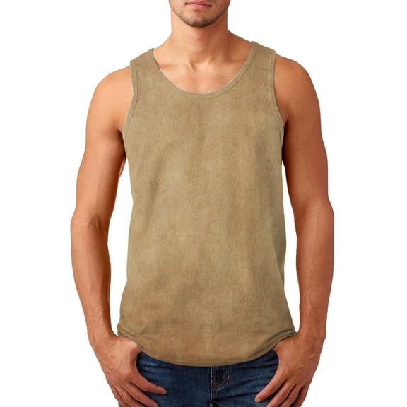 Sngxgn Men's Casual Tank Tops Sleeveless Lightweight Tee Basic T Shirts(Khaki,XXL)