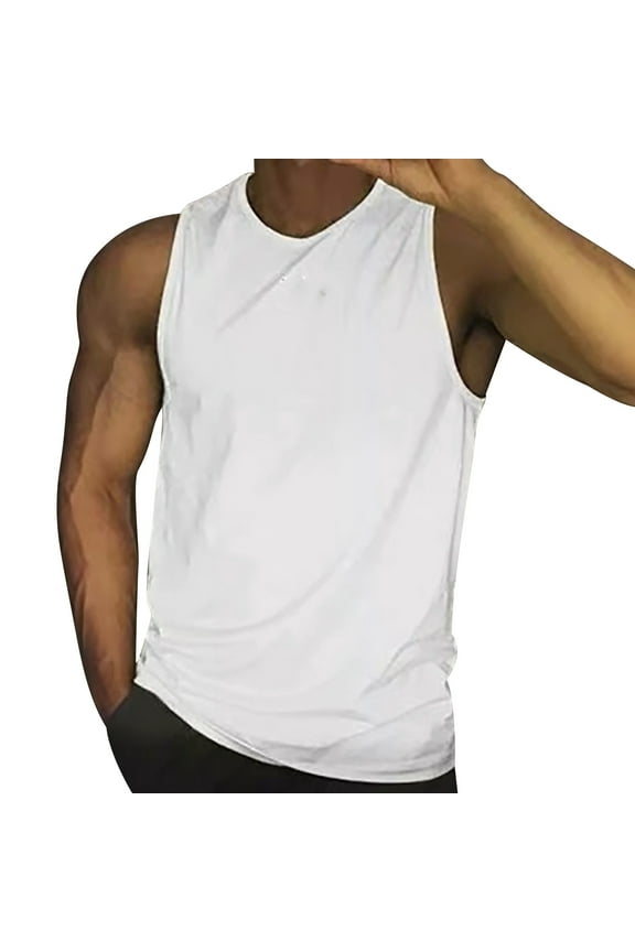 Mens 3D Print Tank Top Summer Casual Novelty Gym Workout Bodybuilding Tank Tops White,4XL