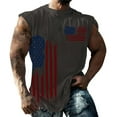 thumbnail image 1 of kpoplk Mens 4th of July Tank Shirt USA Flag Short Sleeved T-Shirts Muscle Gym Workout T-Shirt(Dark Gray,XL), 1 of 4