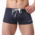 thumbnail image 1 of kpoplk Mens Basic Classic Swim Briefs Padded Bikini Swimwear Square Swimsuit Bikini Bottoms Low Rise S-XXL Size L,Navy, 1 of 9