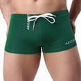thumbnail image 1 of kpoplk Mens Basic Classic Swim Briefs Padded Bikini Swimwear Square Swimsuit Bikini Bottoms Low Rise S-XXL Size S,Green, 1 of 6