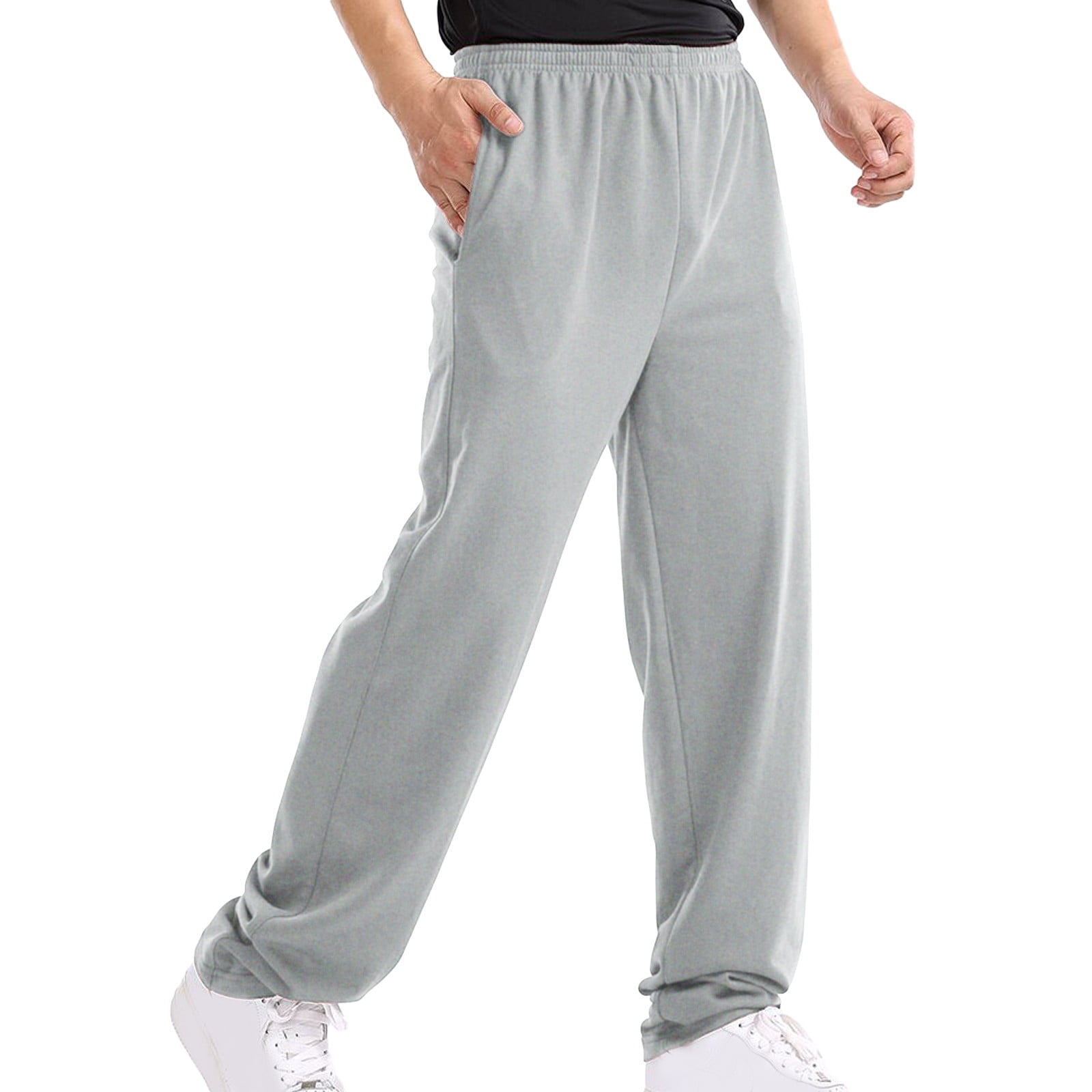 kpoplk Mens Big And Tall Sweatpants,Mens Sweatpants Fitted Stretch  Drawstring Pocket Sweatpants Casual Pants Gym Sports Joggers Running Sweat  Pants(Grey,XL) 