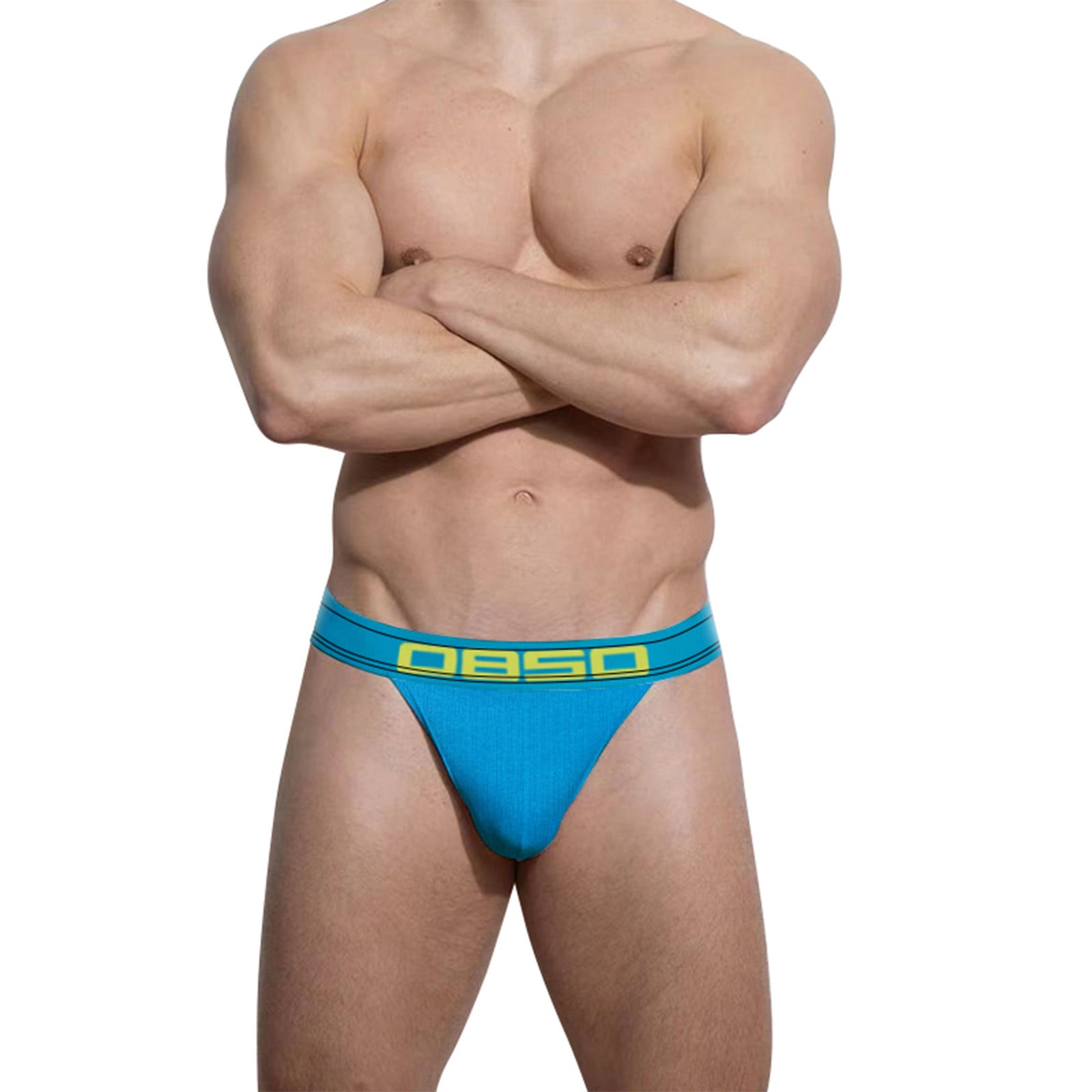 kpoplk Men's Underwear Mens Mesh Bikini Brief Thong Design High Cut Low  Rise Boxer Style Underwear(White,M) 