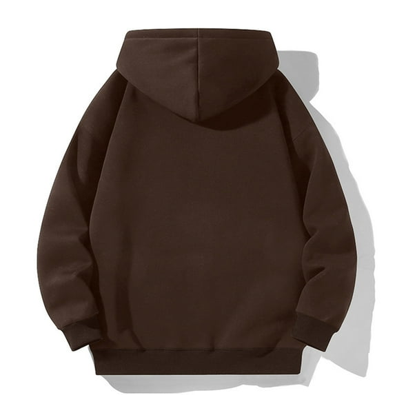 kpoplk Mens Hoodies Sweatshirts Big and Tall, Mens Hoodies with Pockets Lightweight Solid Color Long Sleeve Hooded Sweatshirts Fall/Winter Warm Sport Pullover Tops(Coffee,L)