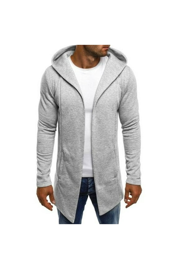 Mens Hoodies Zip up Hooded Mens Zipper Hoodie Casual Hooded Sweatshirt Jacket(Grey,XX)