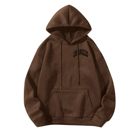 kpoplk Mens Hoodies Pullover Big and Tall, Men's Lightweight Pullover Hoodies Casual Color Block Hooded Sweatshirt with Pockets(Coffee,L)