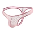 thumbnail image 1 of kpoplk Mens Ice Silk Thongs Low Rise T-Back Bikini Briefs Underwear Pink,XL, 1 of 2