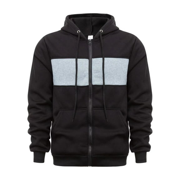 kpoplk Mens Lightweight Hoodie Full Zip Sweatshirt Casual Jacket Coat XL,Black