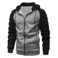 thumbnail image 1 of kpoplk Mens Lightweight Zip up Hoodie with Pockets Long Sleeve Full-Zip Hooded Sweatshirt Dark Gray,XXL, 1 of 3