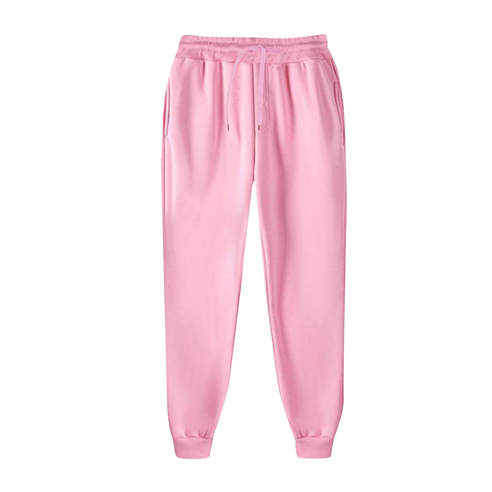 kpoplk Mens Pants Casual,Mens Sweatpants With Pockets and Elastic Bottom  Joggers Lightweight Loose Fit Workout Sweatpants(Pink,XL) 