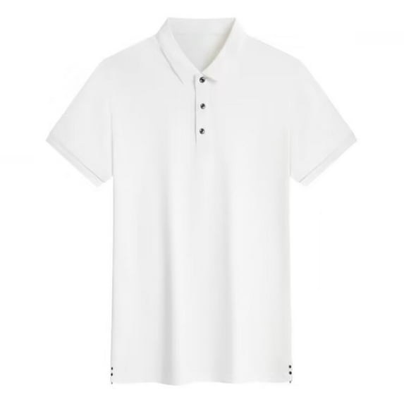 kpoplk Mens Polo Shirts Short Sleeve Golf Shirts Casual Workout Slim Fit Basic Collared Shirt White,XXL