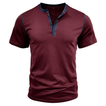 kpoplk Mens Relaxed Fit Short Sleeve T Shirt Short Sleeve V Neck Shirt Men T Shirts for Men(Red,L)