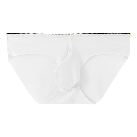 kpoplk Mens Sexy Brief Stylish Thong Underwear White,L