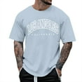 thumbnail image 1 of kpoplk Mens Shirts Fashion Gradient Printing Short Sleeve Men's T-shirts Stylish Big and Tall Plus Mens Tops Workout(Light Blue,XL), 1 of 4