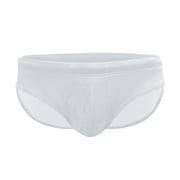 kpoplk Mens Solid Swim Briefs Drawstring Bikini Sport Swimsuit Silver,M