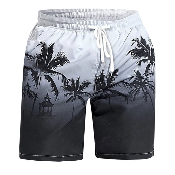 kpoplk Mens Swimming Trunks with Liner Bathing Suit Swim Shorts with Pockets(Silver,Large)