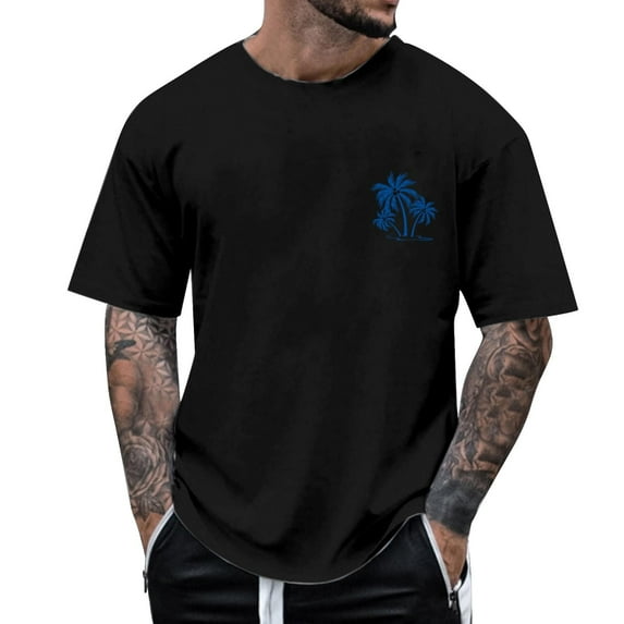 kpoplk Mens T Shirt Short Sleeve Muscle Fitness Fashion Print T-Shirts Slim-Fit Crew Neck Casual Tops(Black,3XL)