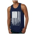 thumbnail image 1 of kpoplk Mens Tank Top 4th of July Shirt USA Flag Patriotic Short Sleeved Gym Workout Shirt(Navy,XL), 1 of 6