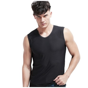 kpoplk Mens Tank Top Soft Gym Shirts Plain Muscle Tee Big and Tall Tee Shirt Gym Workout Tanks Black,L