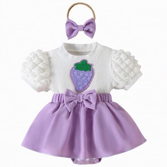 kpoplk My First 1st Birthday Outfit Baby Boy 1 Year Old Clothes One Short Sleeve/Sleeveless Shirt Onesie Overalls Cute Outfits Size 3-6 Months,Purple