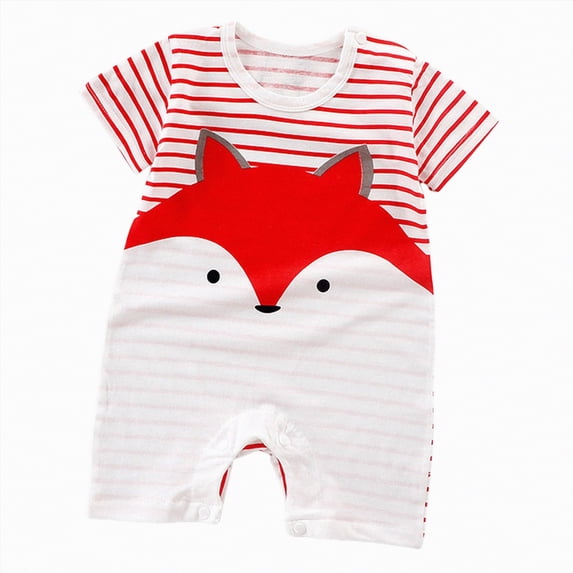 kpoplk Newborn Baby Boy Girl Golf Outfit Jumpsuit Short Sleeve Lapel Romper One Piece Outfit Pure Cotton Spring Summer Cute Embroidery Clothes Size 18-24 Months,Watermelon Red
