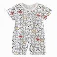 thumbnail image 1 of kpoplk Newborn Baby Boy Girl Romper Short Sleeve Summer Embroidery Cotton Jumpsuit Soft Skin-Friendly Infant Onesie 6-24 Months Size 0-6 Months,White, 1 of 4