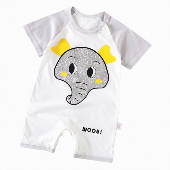 kpoplk Newborn Baby Boy Outfit Striped Cross Romper Short Sleeve Onesie Infant Cute Jumpsuit Spring Summer Church Clothes Size 18-24 Months,Grey