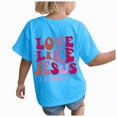 thumbnail image 1 of kpoplk Shirt for Girls Toddler Kids Graphic Short Sleeve Shirts Cotton Baby Girl T Shirt Summer Tops(Sky Blue,7-8 Y), 1 of 6