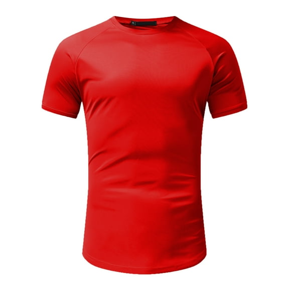 kpoplk Shirts for Men Short Sleeve Muscle Fitness Graphic Tshirts 3D Pullover Shirts Casual(Red,XXL)