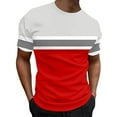 thumbnail image 1 of kpoplk Short Sleeve Tee Shirts for Men Muscle Fitness Tees Crew Neck Slim Fit Pullover(Red,M), 1 of 4