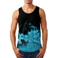 thumbnail image 1 of kpoplk Sleeveless Shirts For Men,Mens 3D Tank Top Novelty Graphic Breathable Quick Dry Sleeveless Beach Shirt Blue,XL, 1 of 5