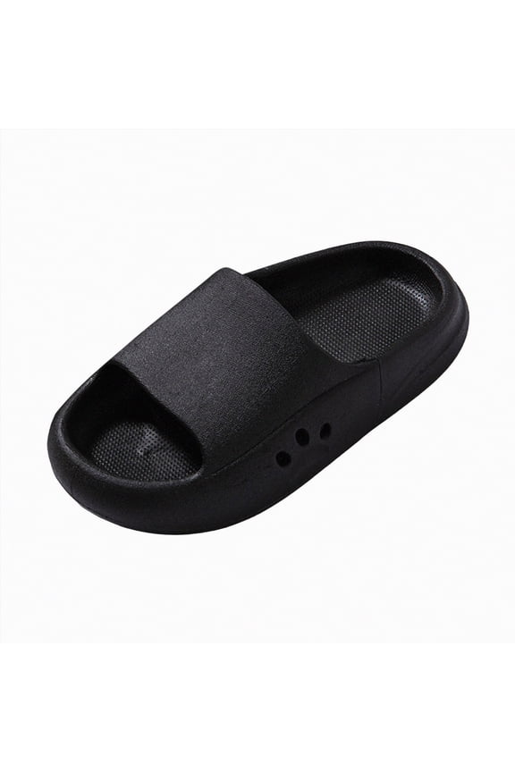 Slides for Kids,Boys Girls Shower Slippers Bathroom Pool Sandals,Toddler Home House Open Toe Comfy Thick Sole Slippers,Summer Non-Slip Beach Shoes(Black,13)