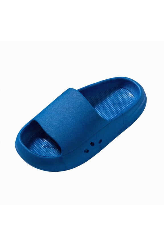 Slides for Kids,Boys Girls Shower Slippers Bathroom Pool Sandals,Toddler Home House Open Toe Comfy Thick Sole Slippers,Summer Non-Slip Beach Shoes(Sky Blue,1)