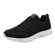 kpoplk Sneakers for Men Sport Shoes for Men Training Shoes Breathable Running Sneakers Lightweight Low Top Workout Shoes Black,10.5
