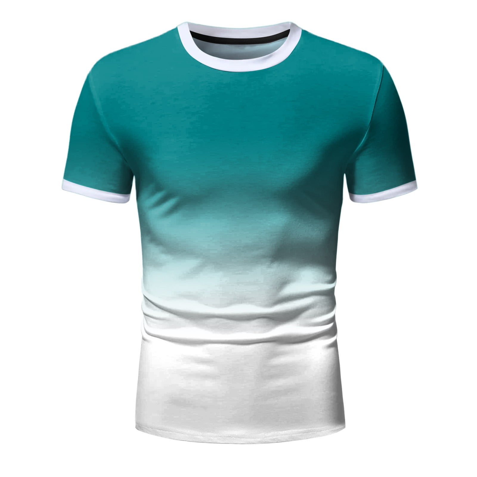 kpoplk T Shirts For Men,Men's Shirts Short Sleeve 3D Printed T-Shirt Casual  Quick Dry Slim-Fit Outdoor Hiking Running Fishing Shirts(Mint Green,XXL) 