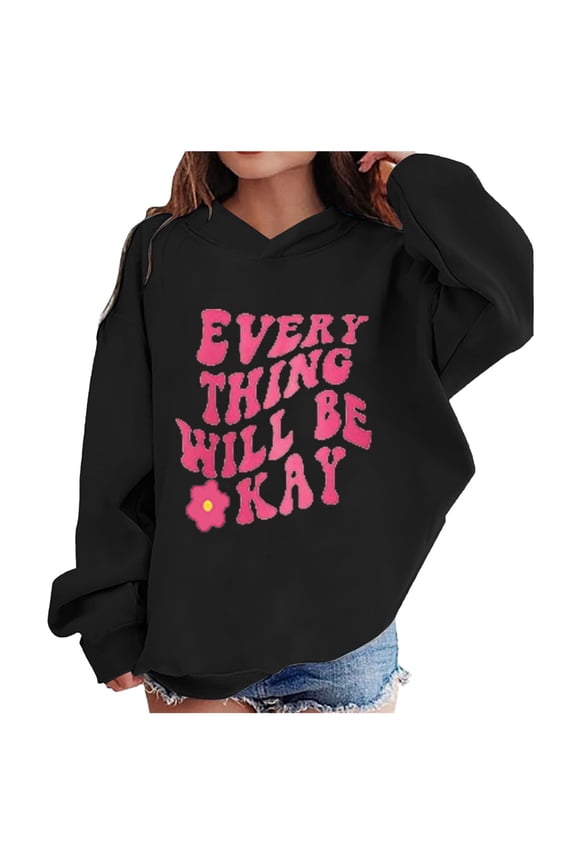 Teen Girl Clothes Tie Dye Sweatshirt Tops Girls Fall Winter Hoodie C,Black