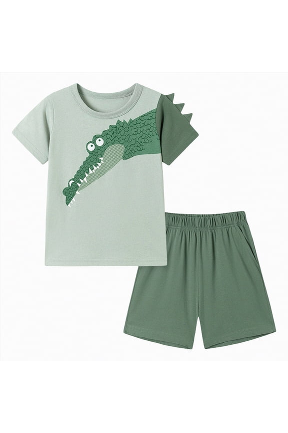 Toddler Baby Boy Baseball Outfit Baseball Embroidery Short Sleeve T-Shirt Gingham Plaid Shorts Set 2Pc Summer Clothes(Green,5-6 Y)