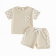 thumbnail image 1 of kpoplk Toddler Baby Boy Hunting Clothes Mallard Duck Pocket Short Sleeve Shirt Duck Print Shorts Set 2pcs Summer Outfit(Beige,18-24 M), 1 of 4