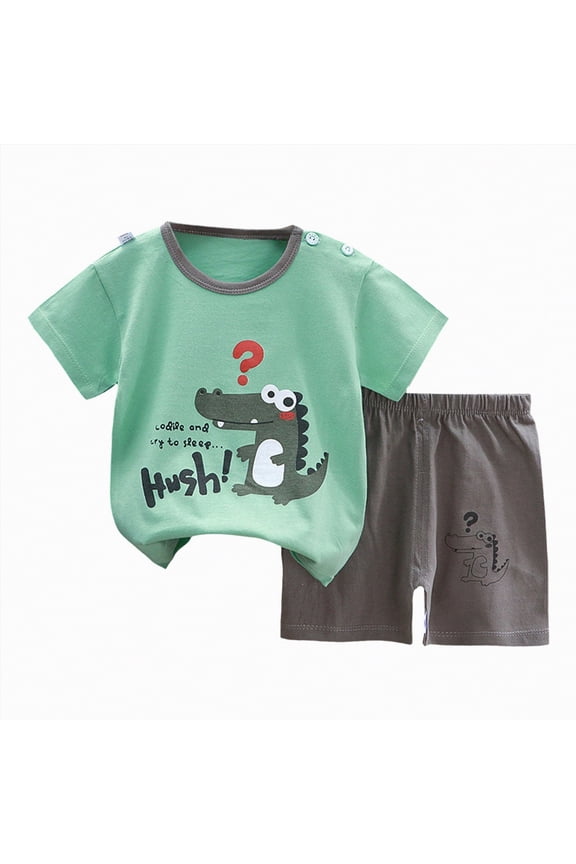 Toddler Baby Boy Hunting Outfits Duck Jungle Camo Short Sleeve T Shirt Shorts Set Casual Summer Clothes 2Pcs(Green,2-3 Y)