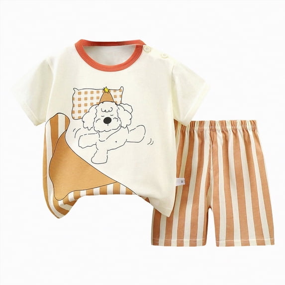 kpoplk Toddler Baby Boy Summer Outfit Bunny Egg Short Sleeve T-Shirt Tops Shorts Pants Set Summer Clothes(White,5-6 Y)