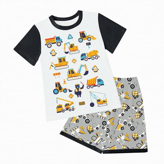 kpoplk Toddler Boy 4th of July Outfits Short Sleeve T-Shirt Tops and Shorts 2Pcs Summer Outfit Clothes Set for Boys 1-5T(Sky Blue,6-7 Y)