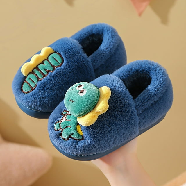 kpoplk Toddler Boy Slippers Dinosaur Slippers For Kids Memory Foam Comfy House Shoes Girls Boys