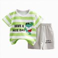 thumbnail image 1 of kpoplk Toddler Boy Summer Play Clothes Short Sleeve Cartoon T-Shirt Shorts Casual Outfit Light Green,4-5 Y, 1 of 4