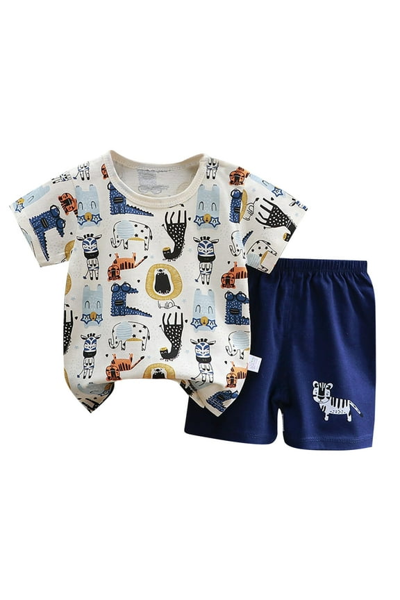 Toddler Boy Summer Short Clothes Sets Cotton Crewneck Tees Shorts Beach Playwear Outfits,3-6 Months Beige